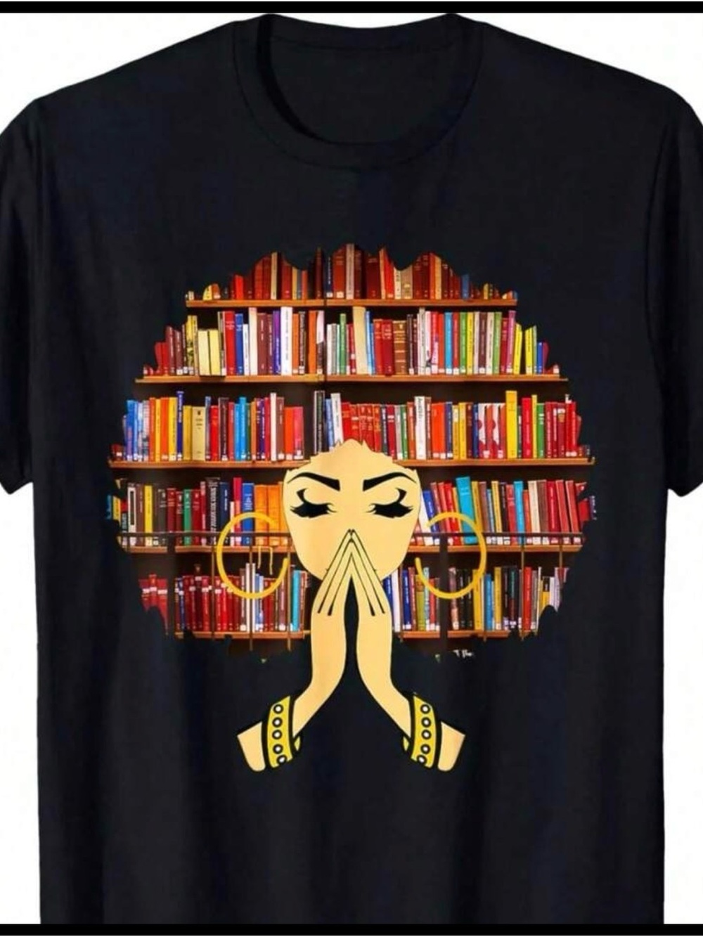 Afro Book Love Literacy Librarian T-Shirt